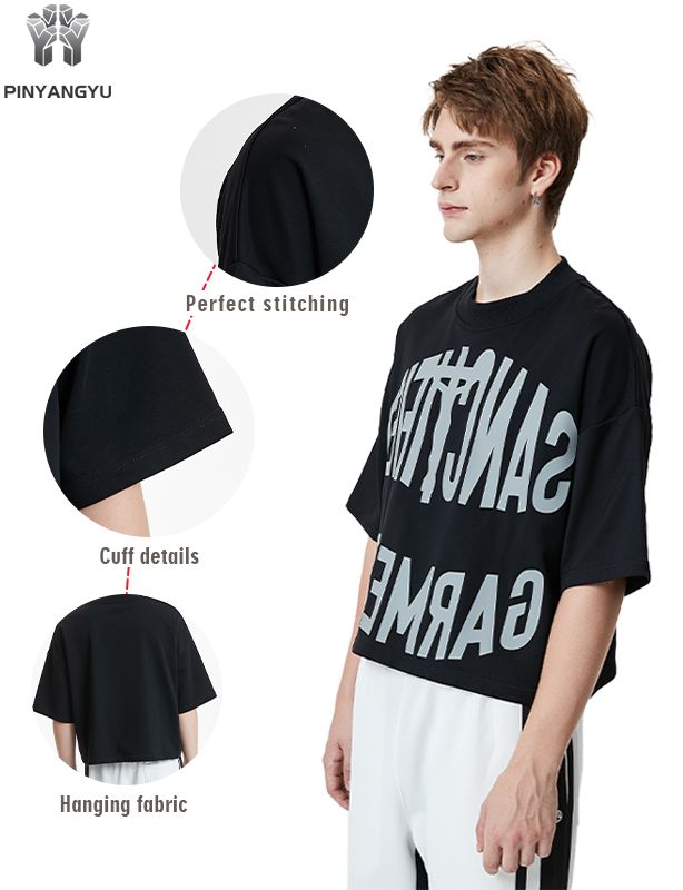 ブラック クロップ トップ - カスタム &amp; パーソナライズされたソフト コットン T シャツ