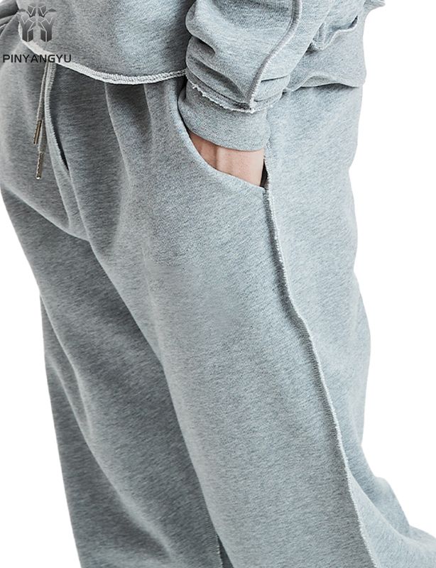 ワイドレッグヒップホップカスタムプリントロゴメンズウェアルーズスウェットパンツフレンチテリーバギーパンツ男性用