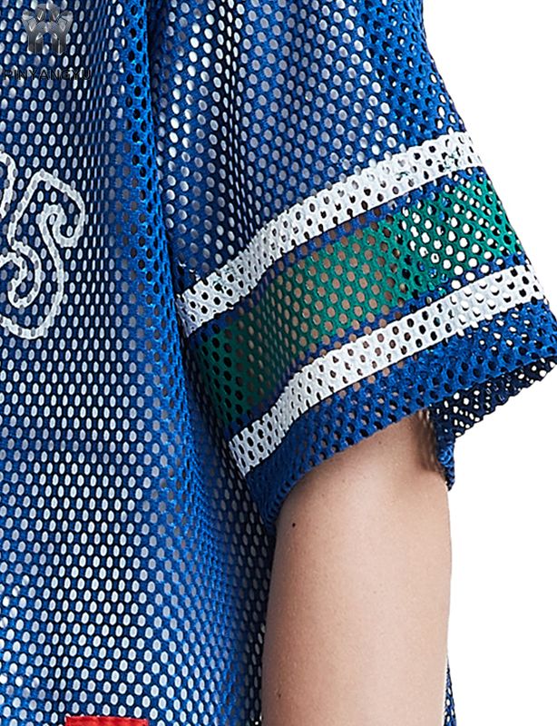 カスタムマクロメッシュTシャツ、通気性のある大穴メッシュTシャツ、スポーツ&amp;夏用