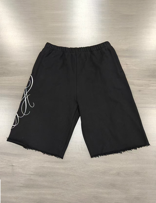 メンズフレンチテリー刺繍ショートパンツ &ndash; 夏の日常着に最適なカジュアルソフトショートパンツ